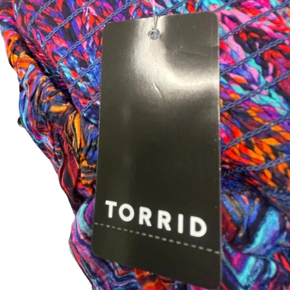 Torrid Challis Strapless Chevron Print Ruffle Maxi Dress Boho Women’s Size 0 New - Picture 6 of 8